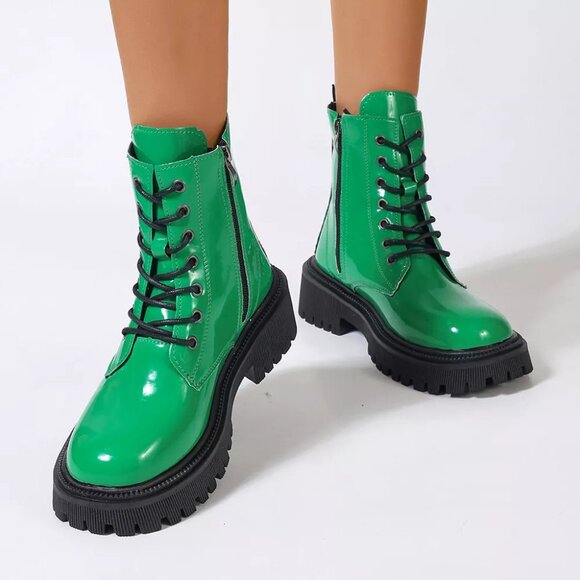 Lace-Up Platform Combat Boots - Picture 8 of 9